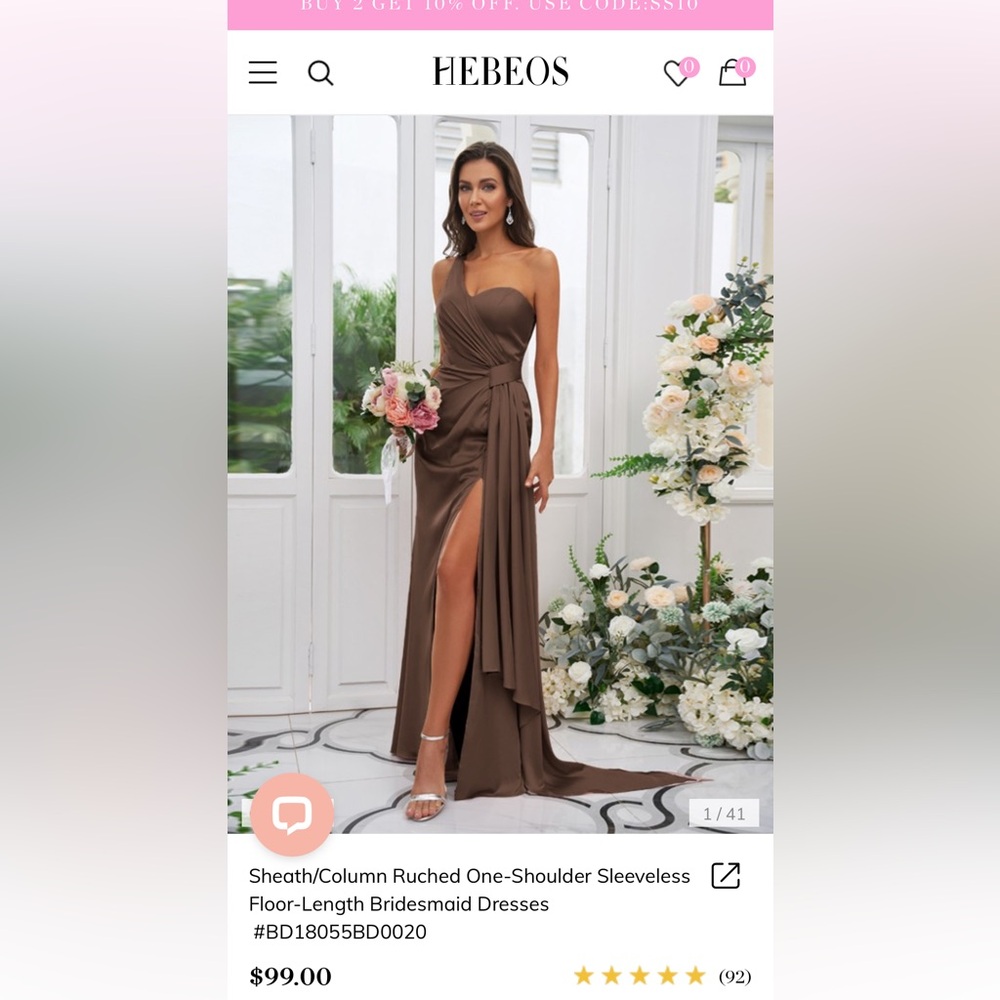 NWT-never worn, brown bridesmaids dress!!